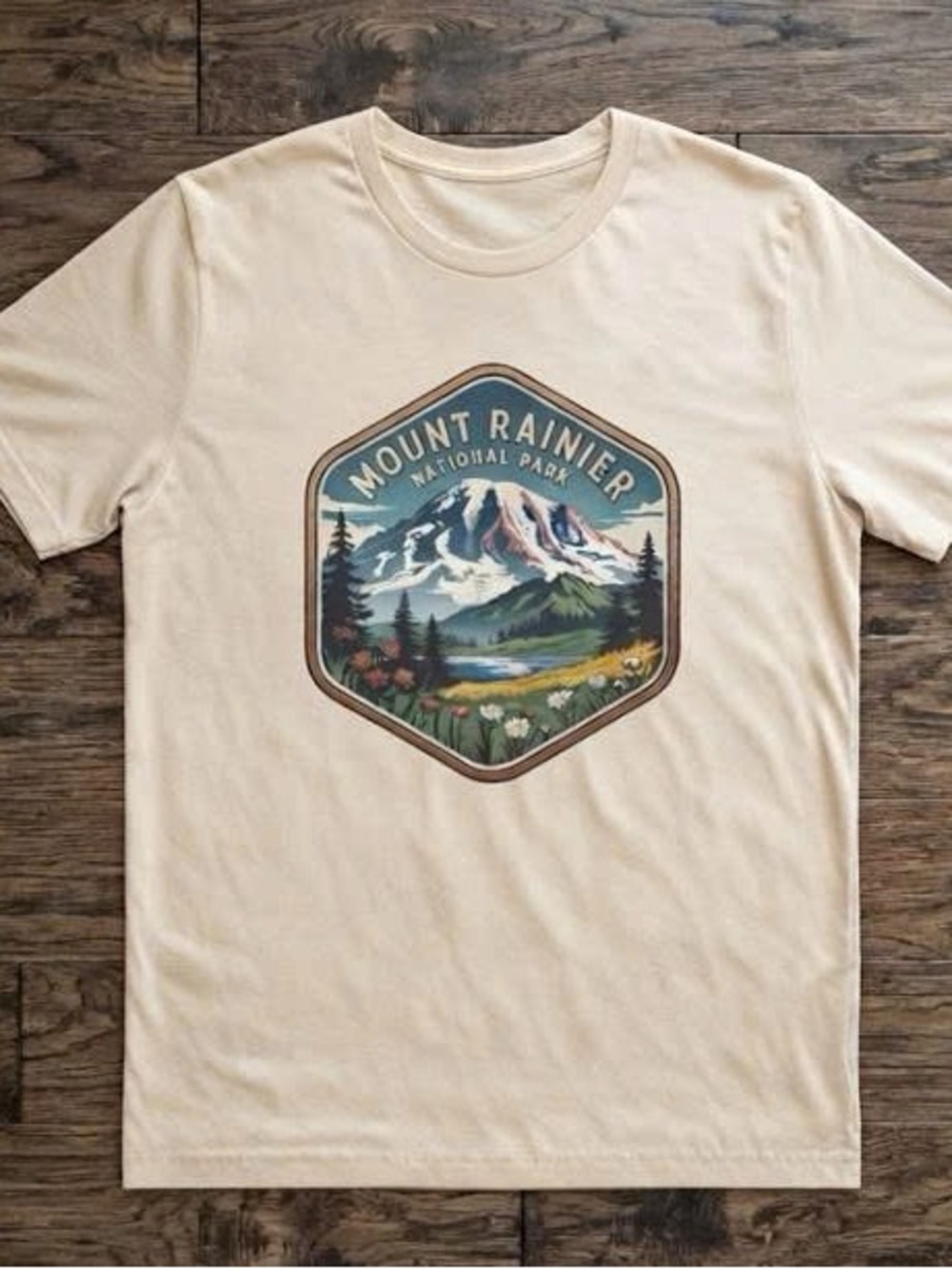 Cream Mount Rainier National Park Graphic Tee
